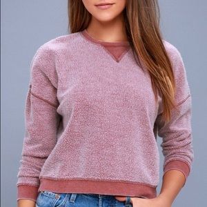 New Z Supply Burgundy Washed Cropped Sweatshirt